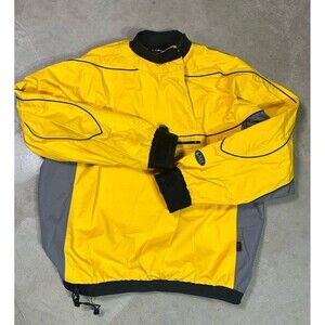 NRS Jacket Dry Top Adult Size Large Paddle Kayak New Yellow Gray